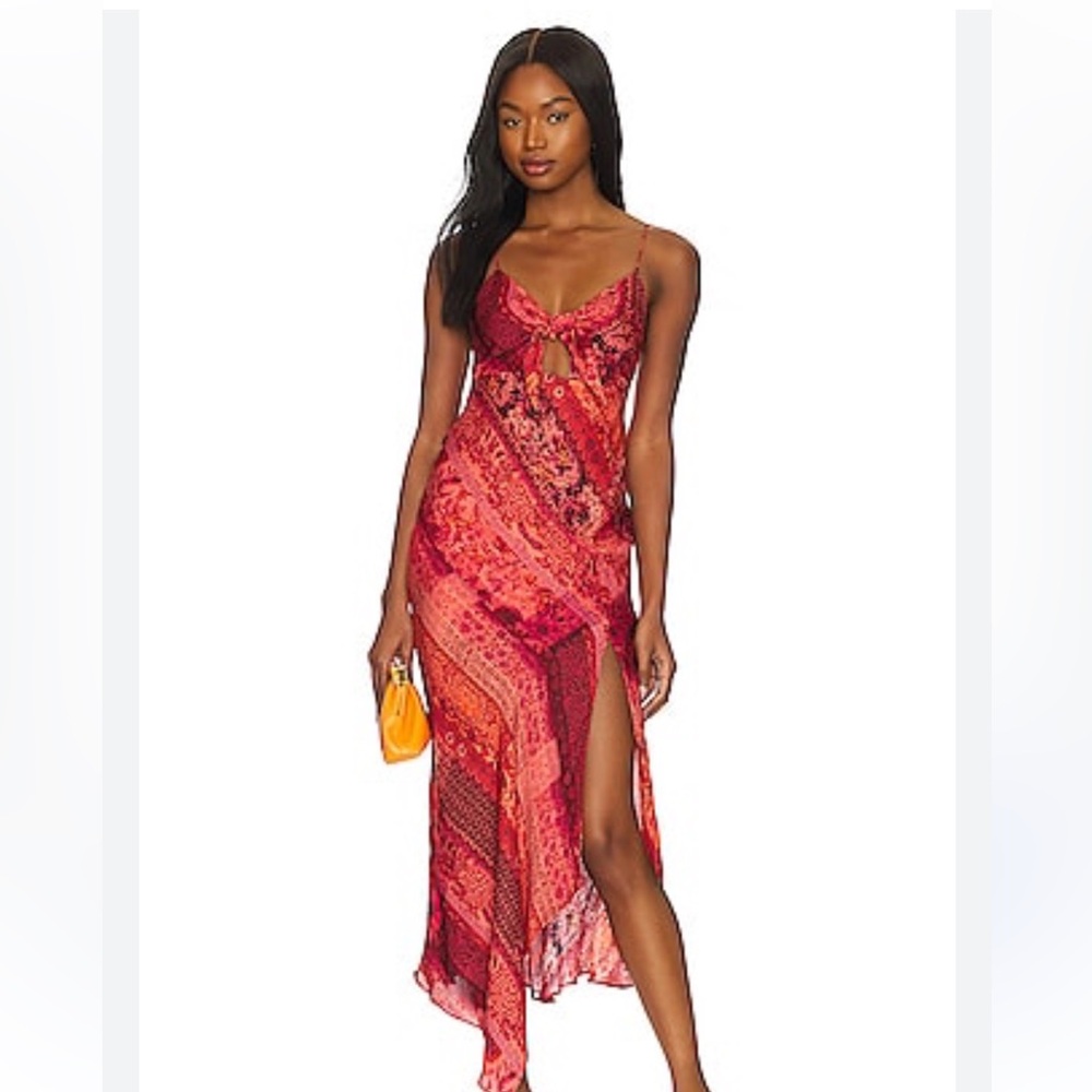 Alice and Olivia red maxi dress